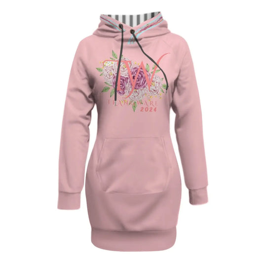 Trangware Women's Pullover Hoodie With Raglan Sleeve, Pink Peonies Yoycol