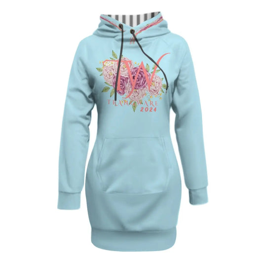 Trangware Women's Pullover Hoodie With Raglan Sleeve, Pink Peonies Yoycol