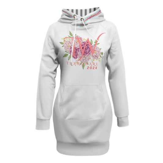 Trangware Women's Pullover Hoodie With Raglan Sleeve, Pink Peonies Yoycol