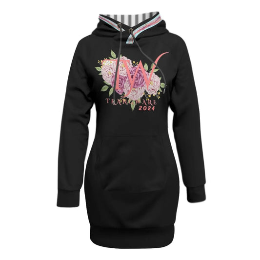 Trangware Women's Pullover Hoodie With Raglan Sleeve, Pink Peonies Yoycol