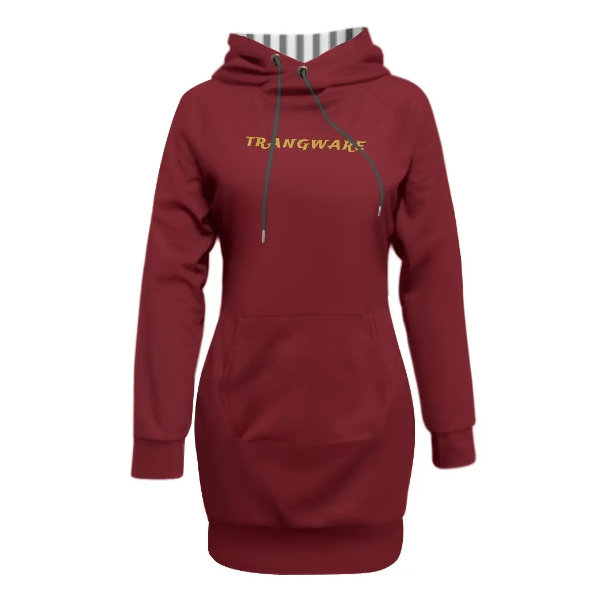 Trangware Women's Pullover Hoodie With Raglan Sleeve, Plain Burgundy Yoycol