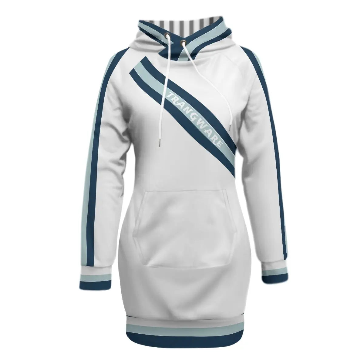 Trangware Women's Pullover Hoodie With Raglan Sleeve, Racey White Women Yoycol