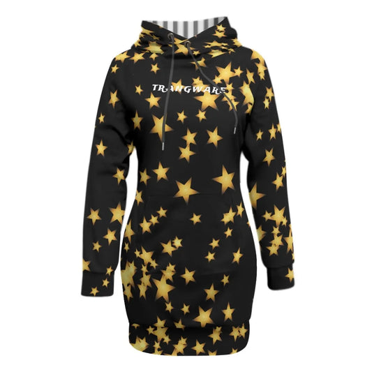 Trangware Women's Pullover Hoodie With Raglan Sleeve, Starry Black Nights Yoycol