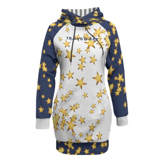 Trangware Women's Pullover Hoodie With Raglan Sleeve, Starry Blue Nights Yoycol