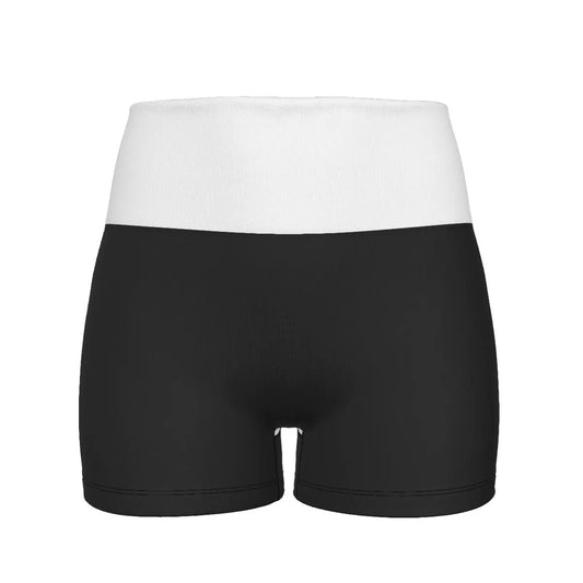 Trangware Women's Ultra-Short Yoga Shorts, Black/White Yoycol