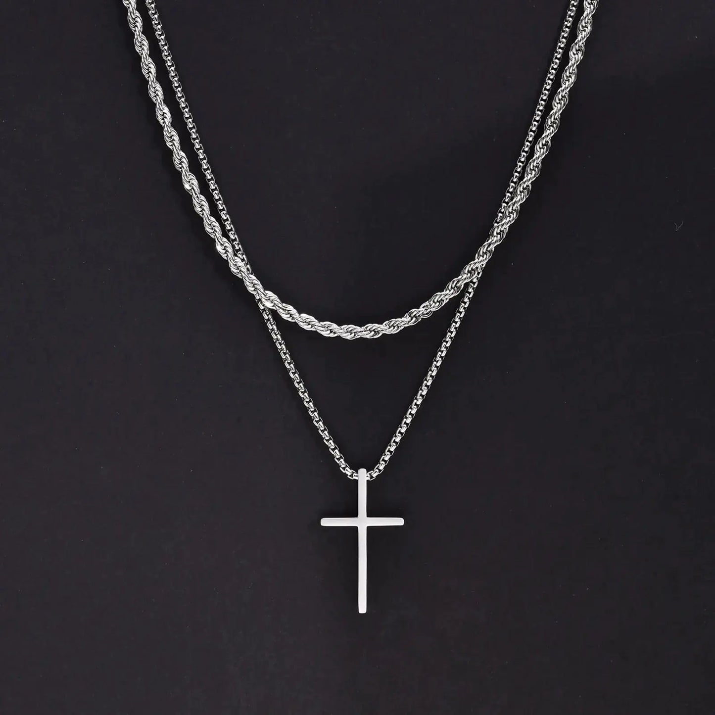 Vnox Mens Cross Necklaces American Roasting Company