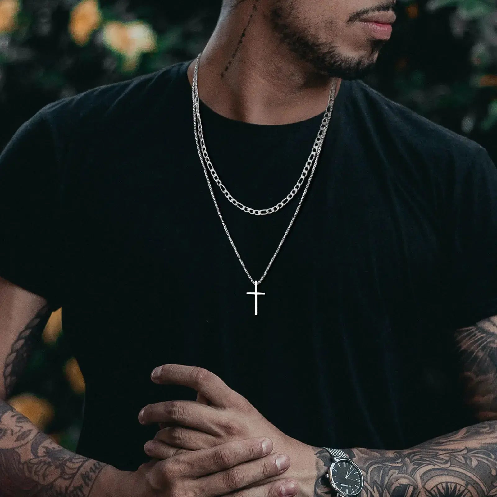 Vnox Mens Cross Necklaces American Roasting Company