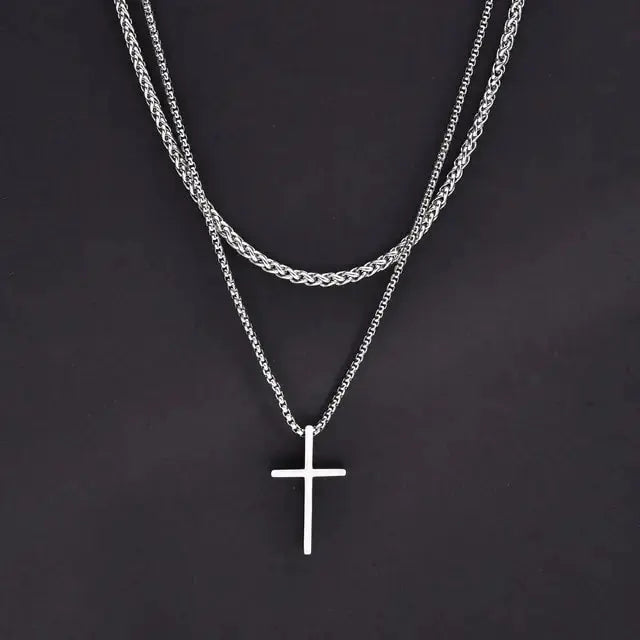 Vnox Mens Cross Necklaces American Roasting Company