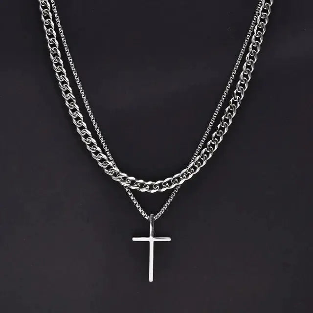 Vnox Mens Cross Necklaces American Roasting Company