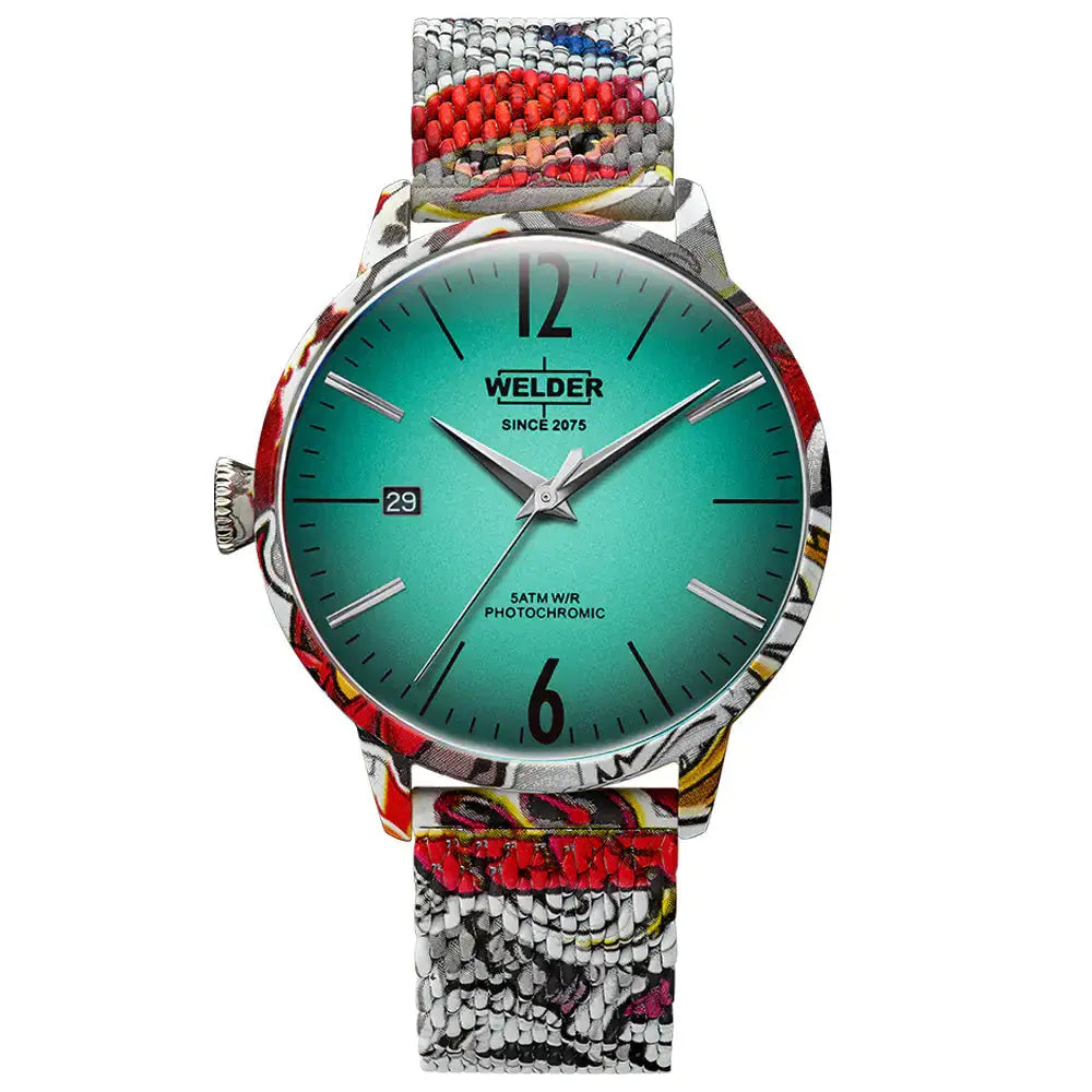 Welder Moody Watch WRC689 Women's Wristwatch, Limited Edition Band American Roasting Company