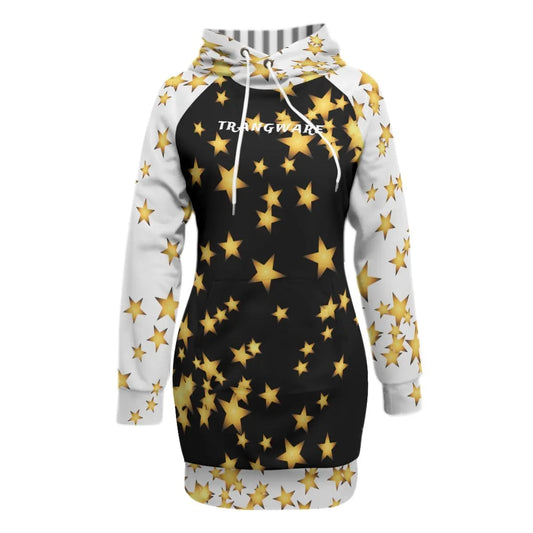 Trangware Women's Pullover Hoodie With Raglan Sleeve, Starry Black/White Nights Yoycol