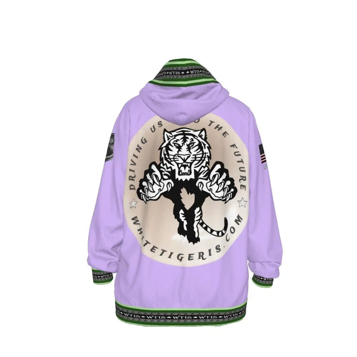 White Tiger International Scooters Limited Edition Unisex Pullover Hoodie, Plunging Pearl Tiger Yoycol