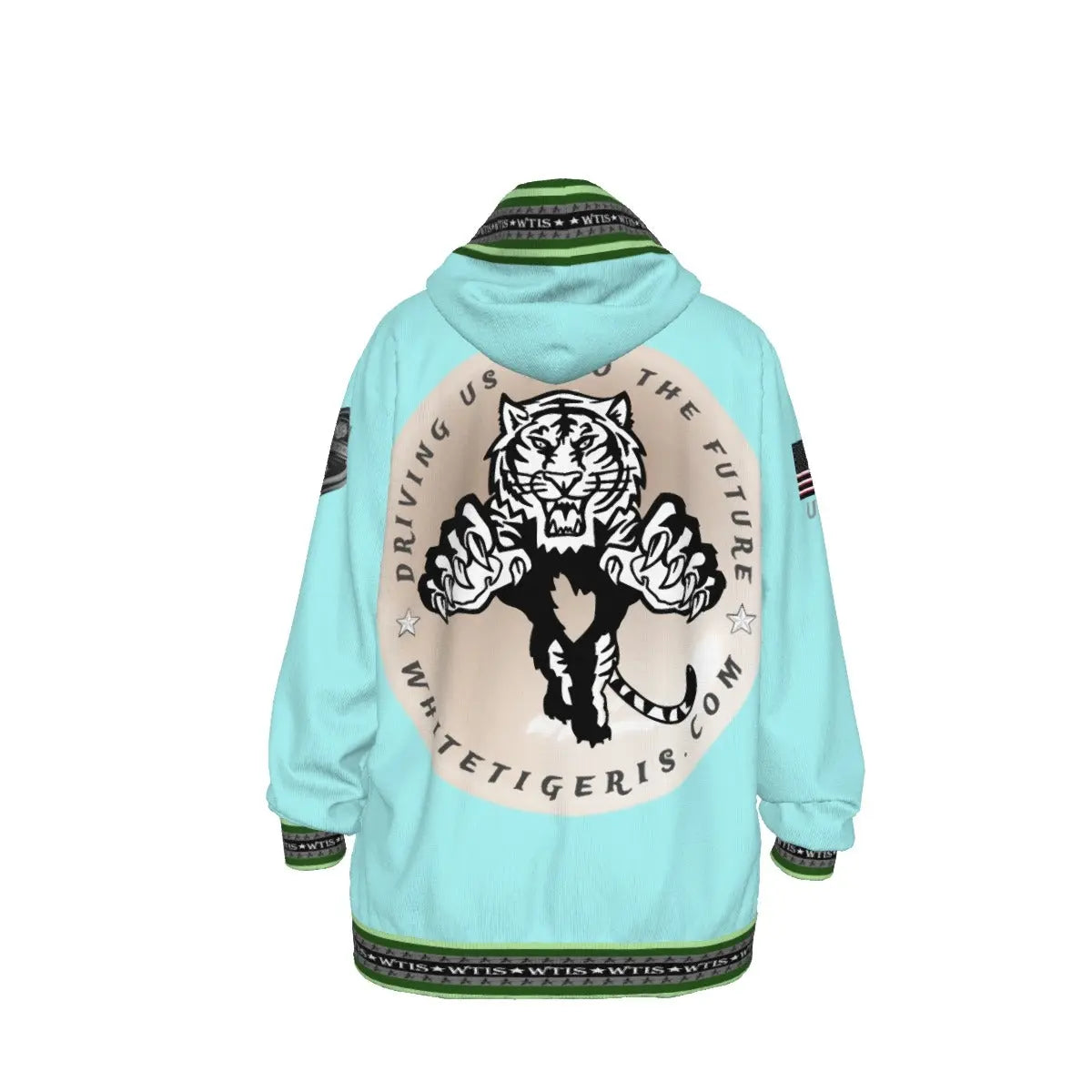 White Tiger International Scooters Limited Edition Unisex Pullover Hoodie, Plunging Pearl Tiger Yoycol