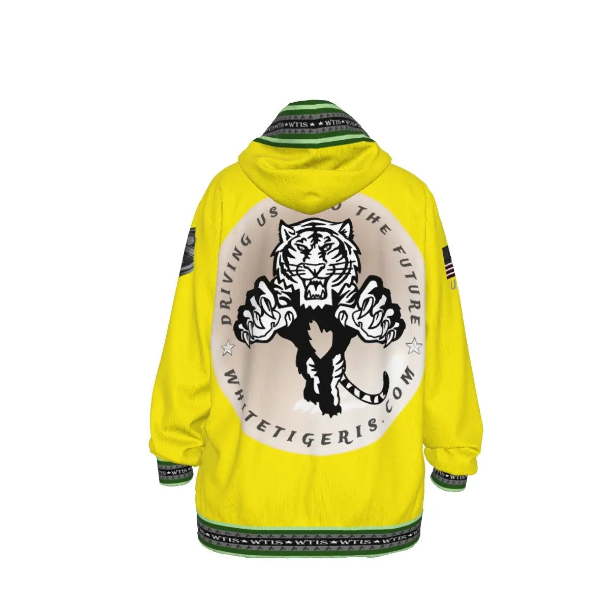 White Tiger International Scooters Limited Edition Unisex Pullover Hoodie, Plunging Pearl Tiger Yoycol