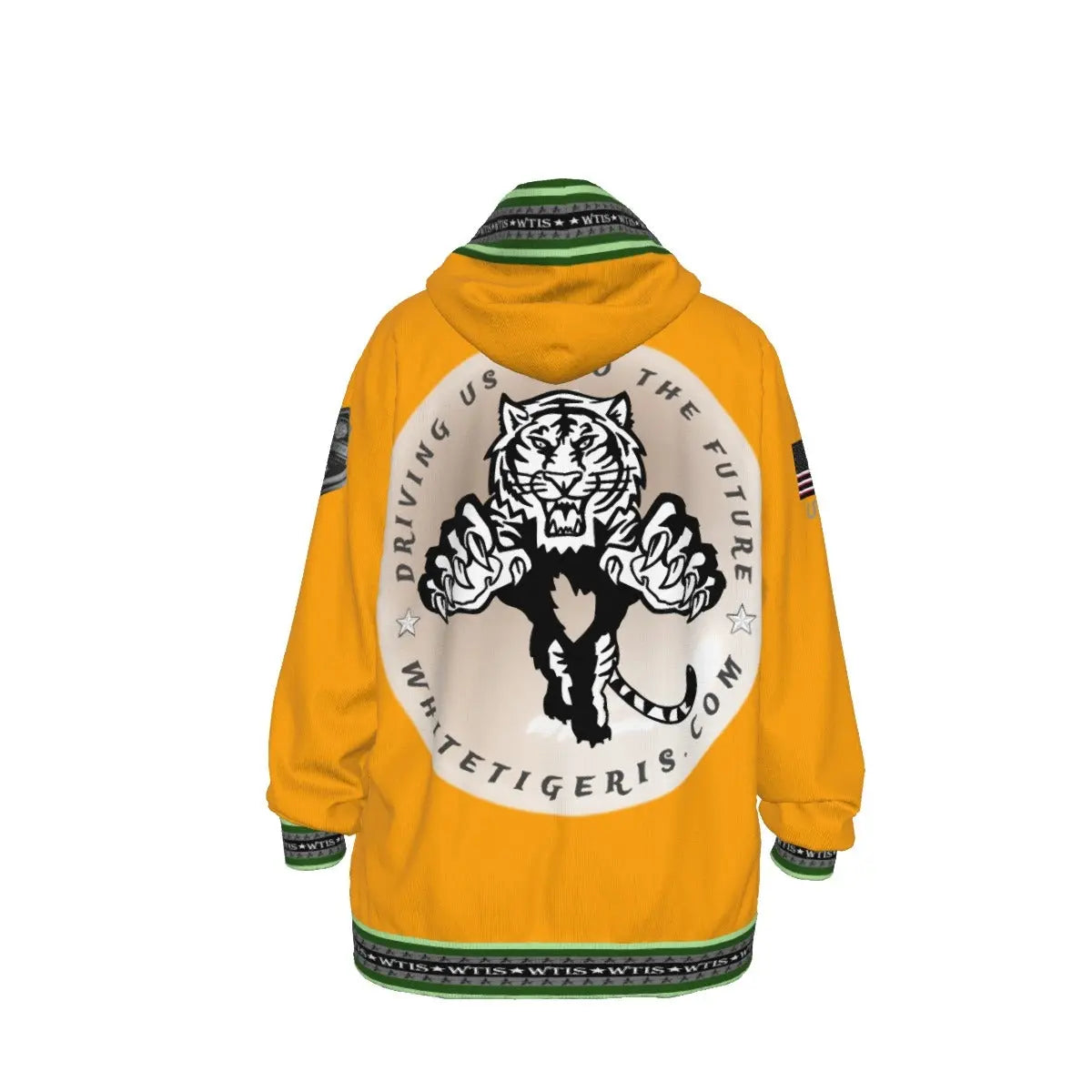 White Tiger International Scooters Limited Edition Unisex Pullover Hoodie, Plunging Pearl Tiger Yoycol