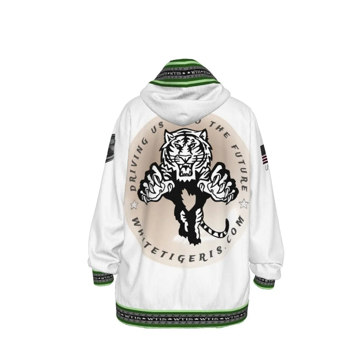 White Tiger International Scooters Limited Edition Unisex Pullover Hoodie, Plunging Pearl Tiger, Yoycol