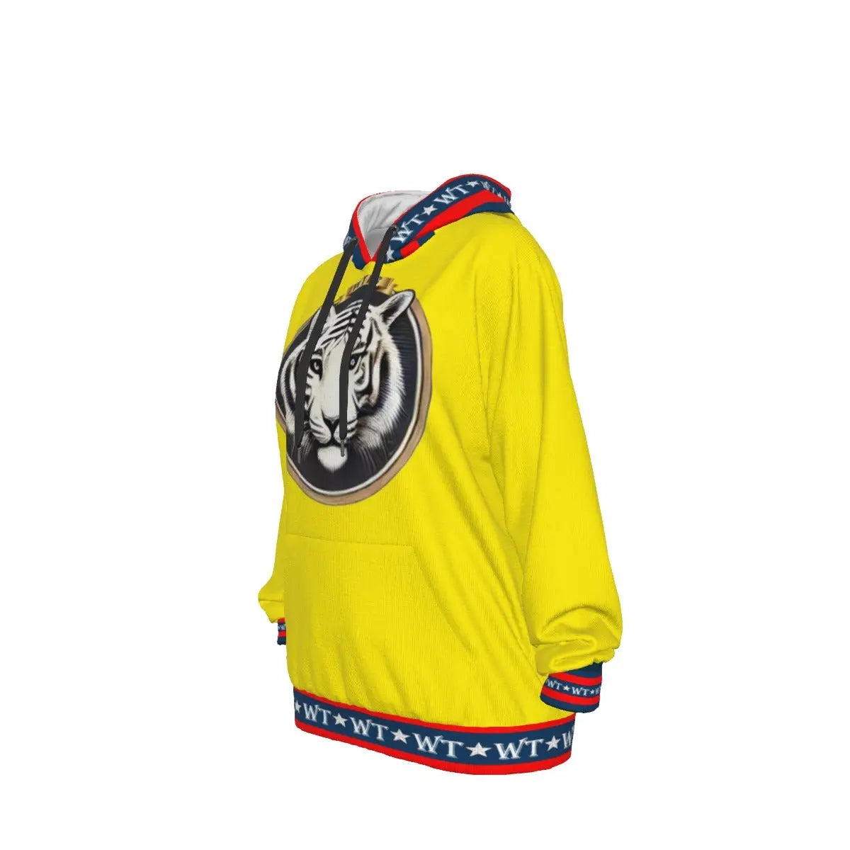 White Tiger International Scooters Limited Edition Unisex Pullover Hoodie, Tiger Pride Yellow Yoycol