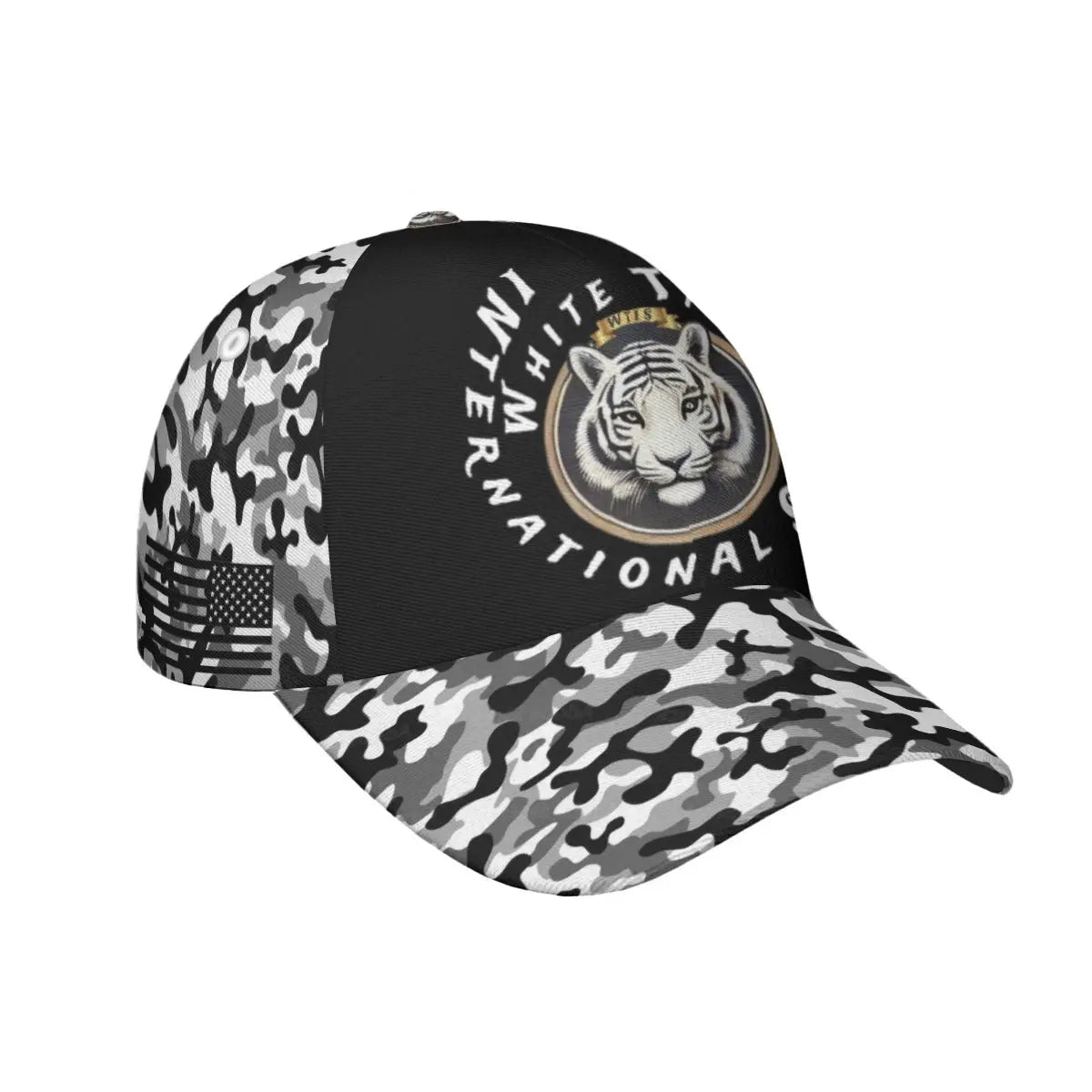 White Tiger International Scooters  Peaked Cap With Box, Black Camo Yoycol