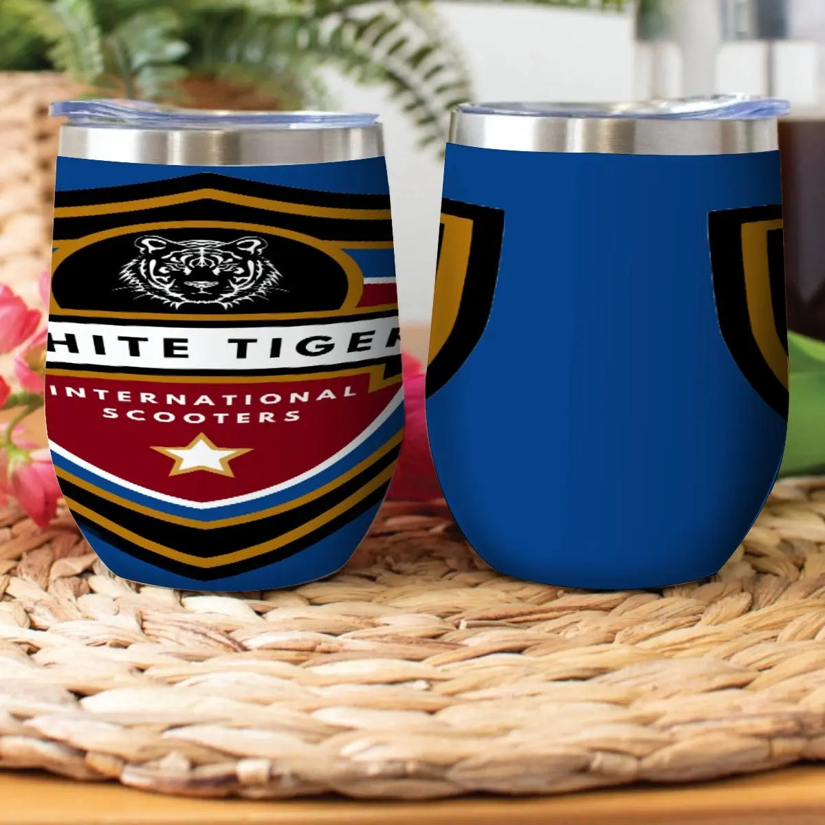 White Tiger International Scooters, Egg Cup Wine Tumbler, 12OZ Coffee cup, Tea Cup - American Roasting Company