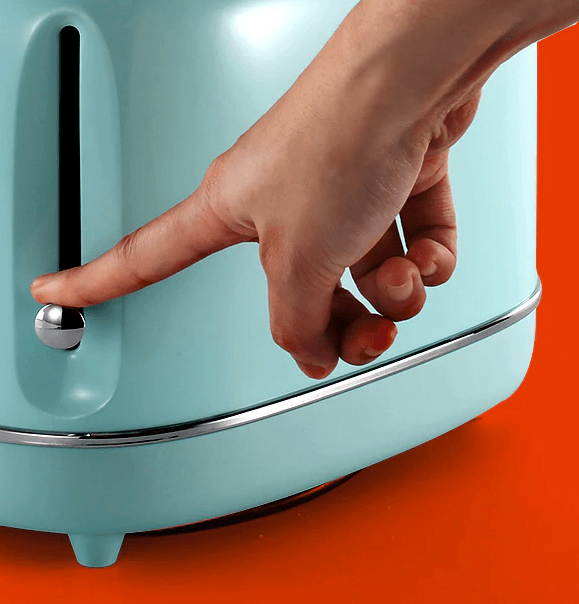 2 slice toaster SUS304 food grade 6 browning level stylish high lift bar 3 functions-thaw / reheat / cancel 1.5 inch super wide slot mint green