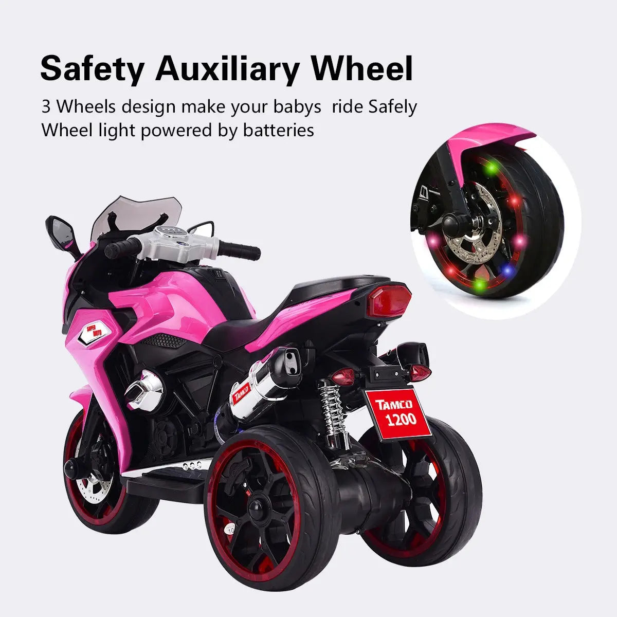 Kids, TAMCO 12V Kids Electric motorcycle, ride on motorcycle,Girls Motorcycle, Children Battery Motor Bikes Rechargeable 3 Wheels Ride on Kids Electric Motorcycle with Light Wheels /electric ride on car Doba