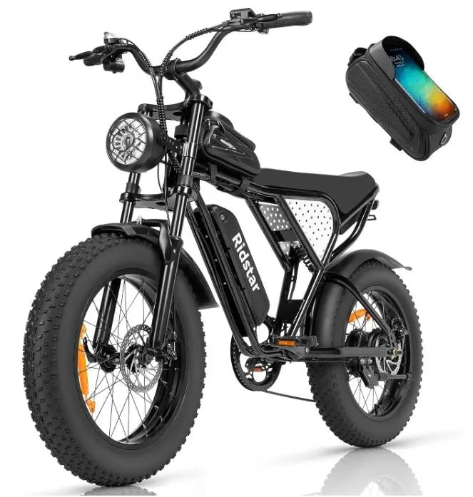 Adult, Electric Bike Ridstar Q20 MINI Speed 50km/h 1000W 48V15AH (Black) Doba