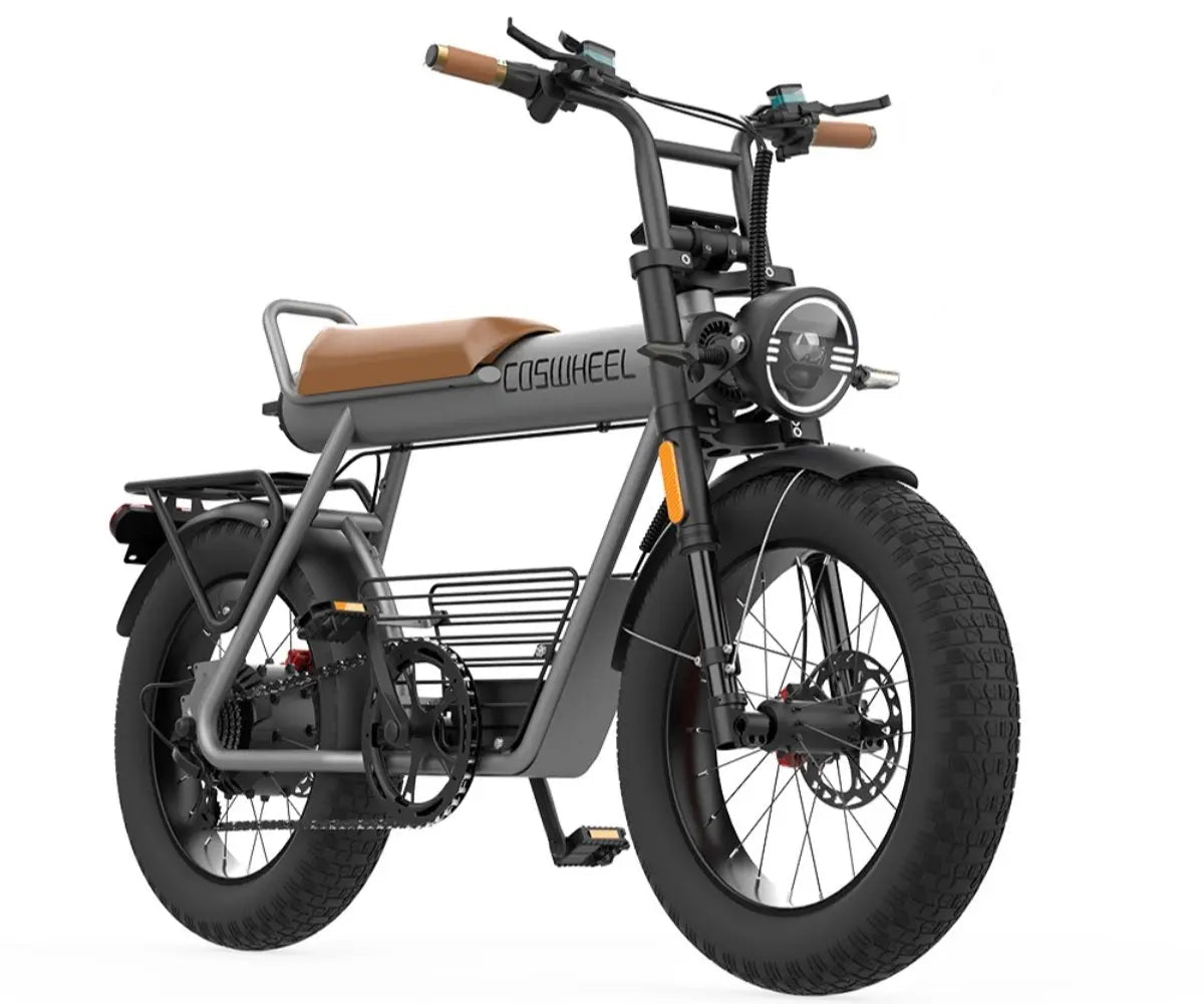 Adult, Off-road electric bike 20"*5.0 fat tires Equipped with super motor 1000W 48V25AH lithium battery Pure electric max travel 100km Speed 45km/h Aluminum alloy frame (Gray) Doba