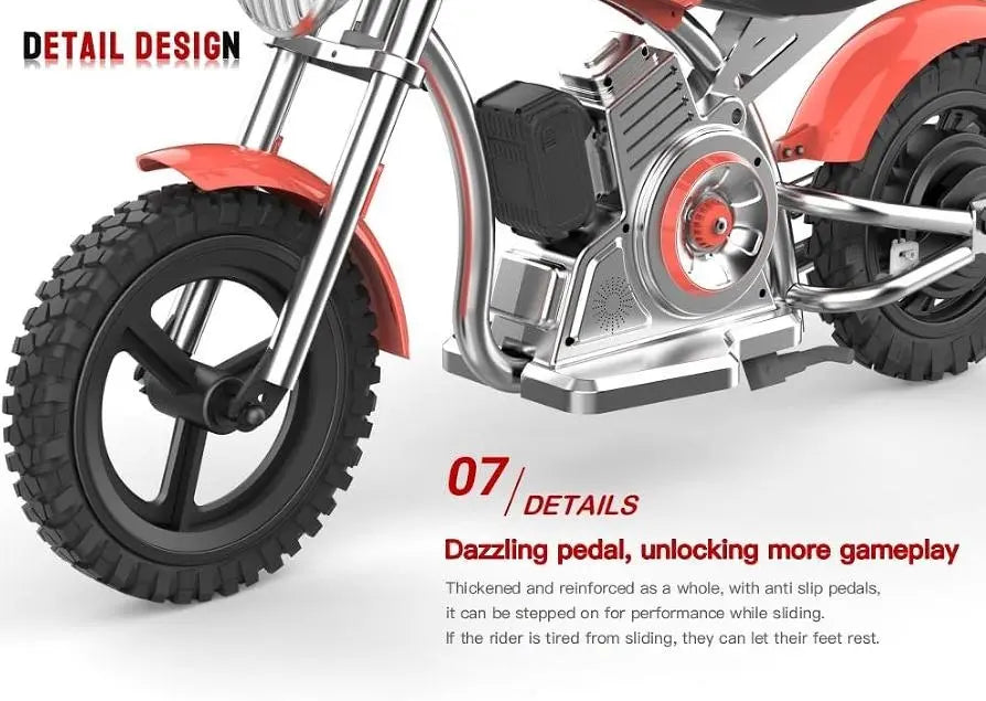 Kids Electric Motorcycle  Red Harley Modeling speed 16km / h load 75kg climbing 12° range 12km LED lighting simulation fuel engine sound wave and magic smoke simulation exhaust fog Doba