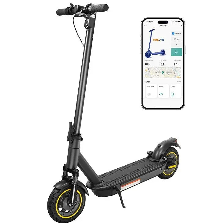 E Scooter, 350W motor, Electric folding scooter 350W motor 25 km/h speed 10-inch tire load 130kg climb 15-25° range 40-50km LED lighting, scooter off-road Doba