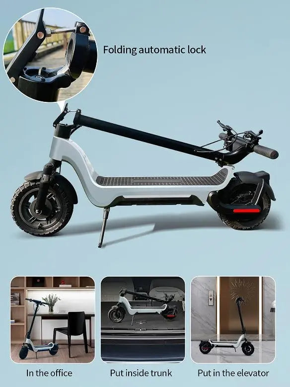 E Scooter, 600W Electric balance scooter.  40 km/h speed LCD instrument, portable folding load 120kg climbing 18° range 50-70km LED lighting Doba