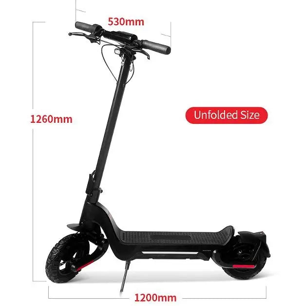 E Scooter, 800W electric scooter.  40 km/h speed LCD instrument, portable folding load 120kg climbing 18° range 50-70km LED lighting Doba