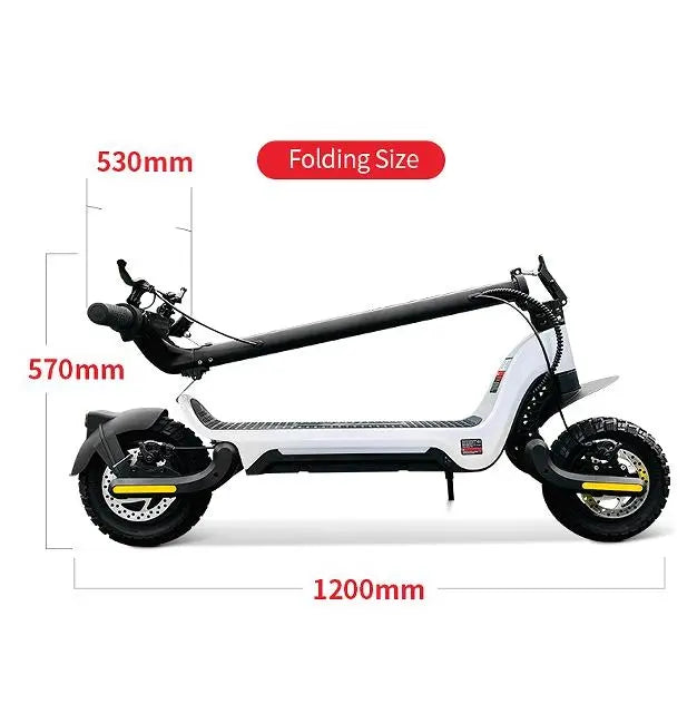 E Scooter, 800W electric scooter.  40 km/h speed LCD instrument, portable folding load 120kg climbing 18° range 50-70km LED lighting Doba