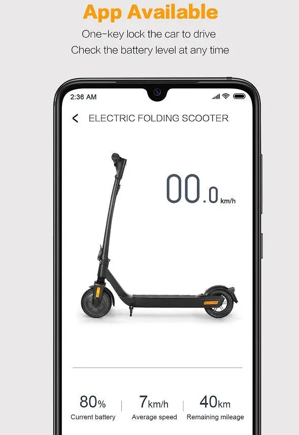 E Scooter, 500W Electric balance scooter.  25 km/h speed portable folding USB mobile phone charging load 120kg climb 15° range 30km LED lighting Doba