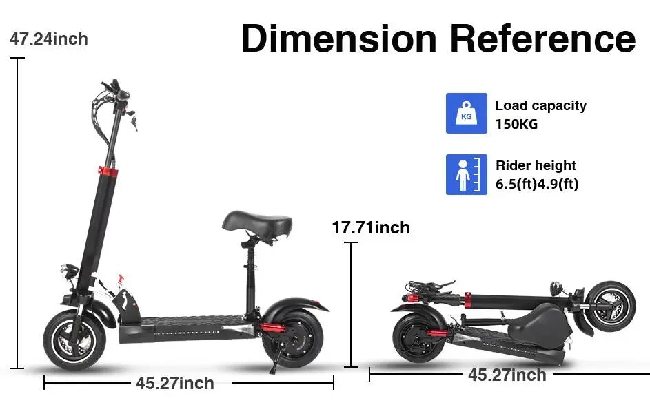 E Scooter, 800W Electric balance scooter.  45 km/h speed portable folding load 120kg climb 20° range 50km LED lighting adult universal Doba