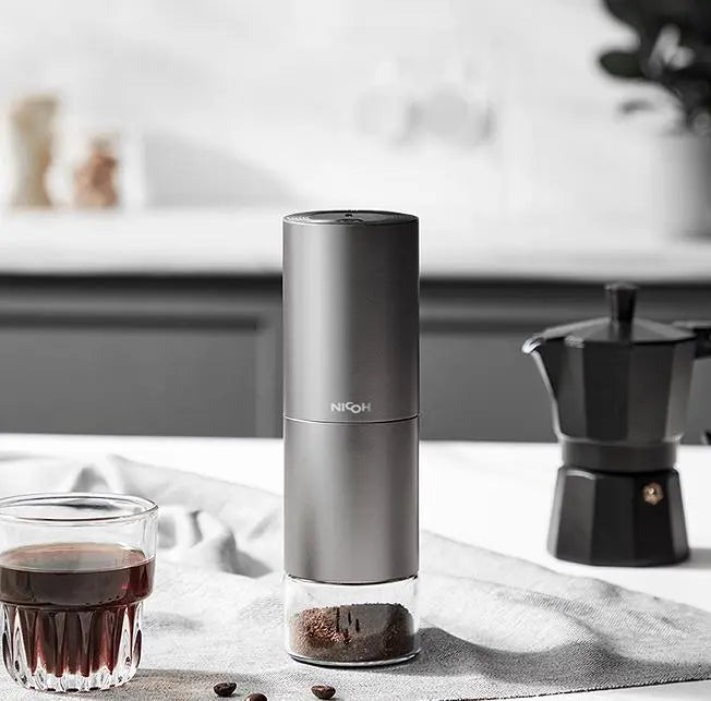 Portable electric coffee bean grinder (vehicle wireless charging grinding 25 cups / time, 5600 mAh lithium capacity, coffee bean capacity 25g) Doba